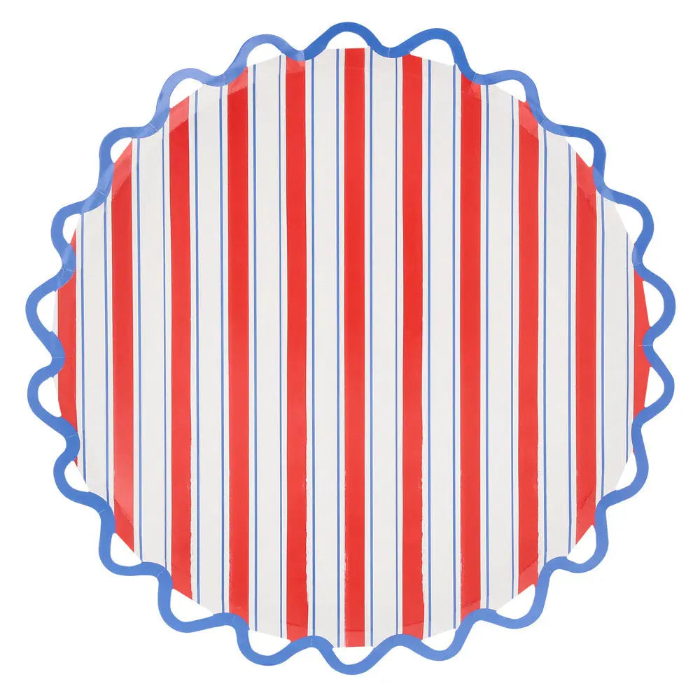 Nautical striped dinner plates (x8) Meri Meri