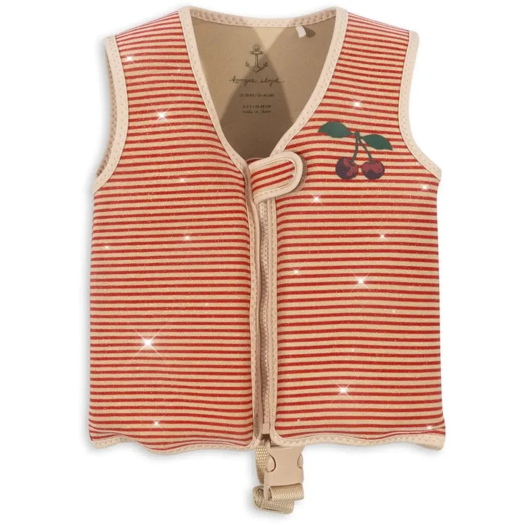 Neoprene Float Vest Frill - Glitter Stripe Konges Slojd
