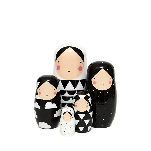 Nesting dolls Black and White Petit Monkey