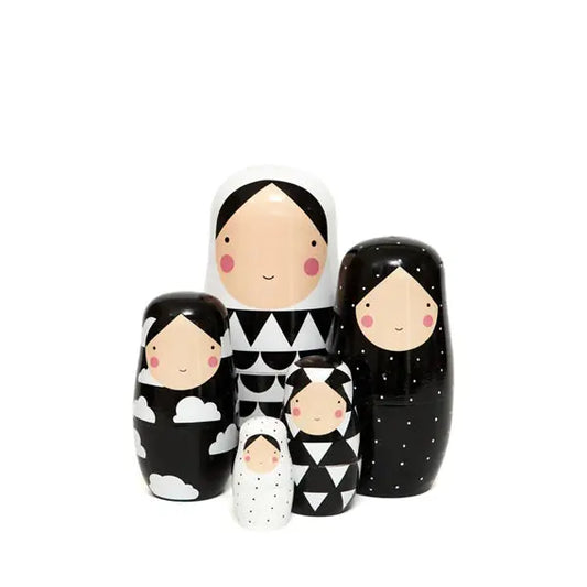 Nesting dolls Black and White Petit Monkey