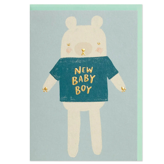 New Baby Boy - Whimsical Collection Baby Card Raspberry Blossom
