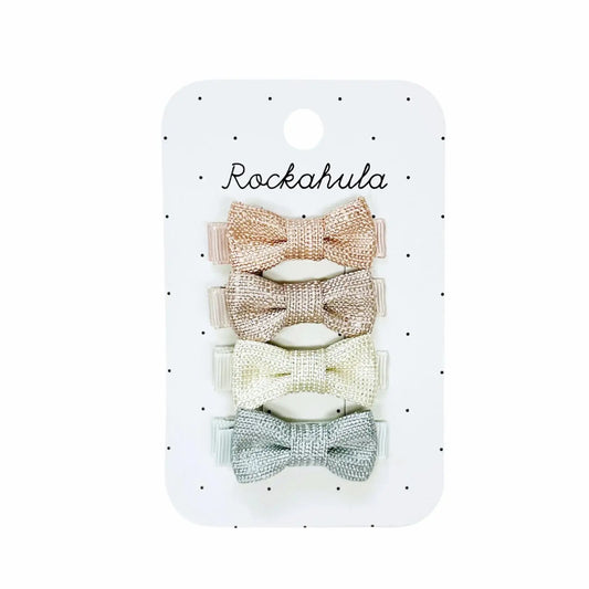 Nordic Shimmer Mini Bow Clips Rockahula