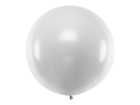 Round balloon 1 m, Metallic Silver Snow (OLBO-018)