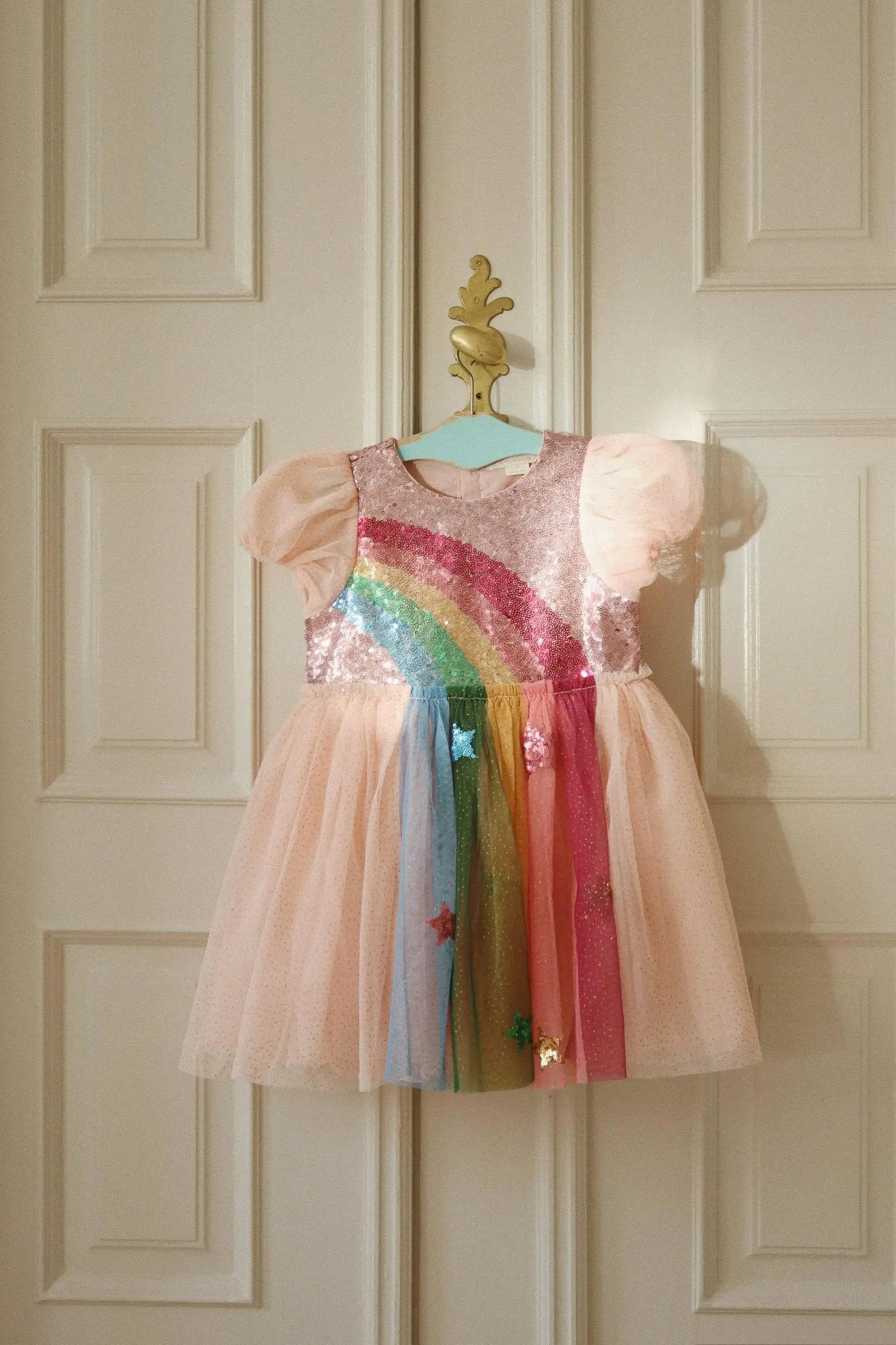 Odette Rainbow Dress - Evening Sand Konges Slojd