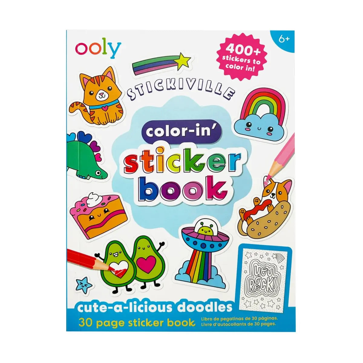 Ooly – Color-in’ Sticker Book: Cute-A-Licious Doodles OOLY
