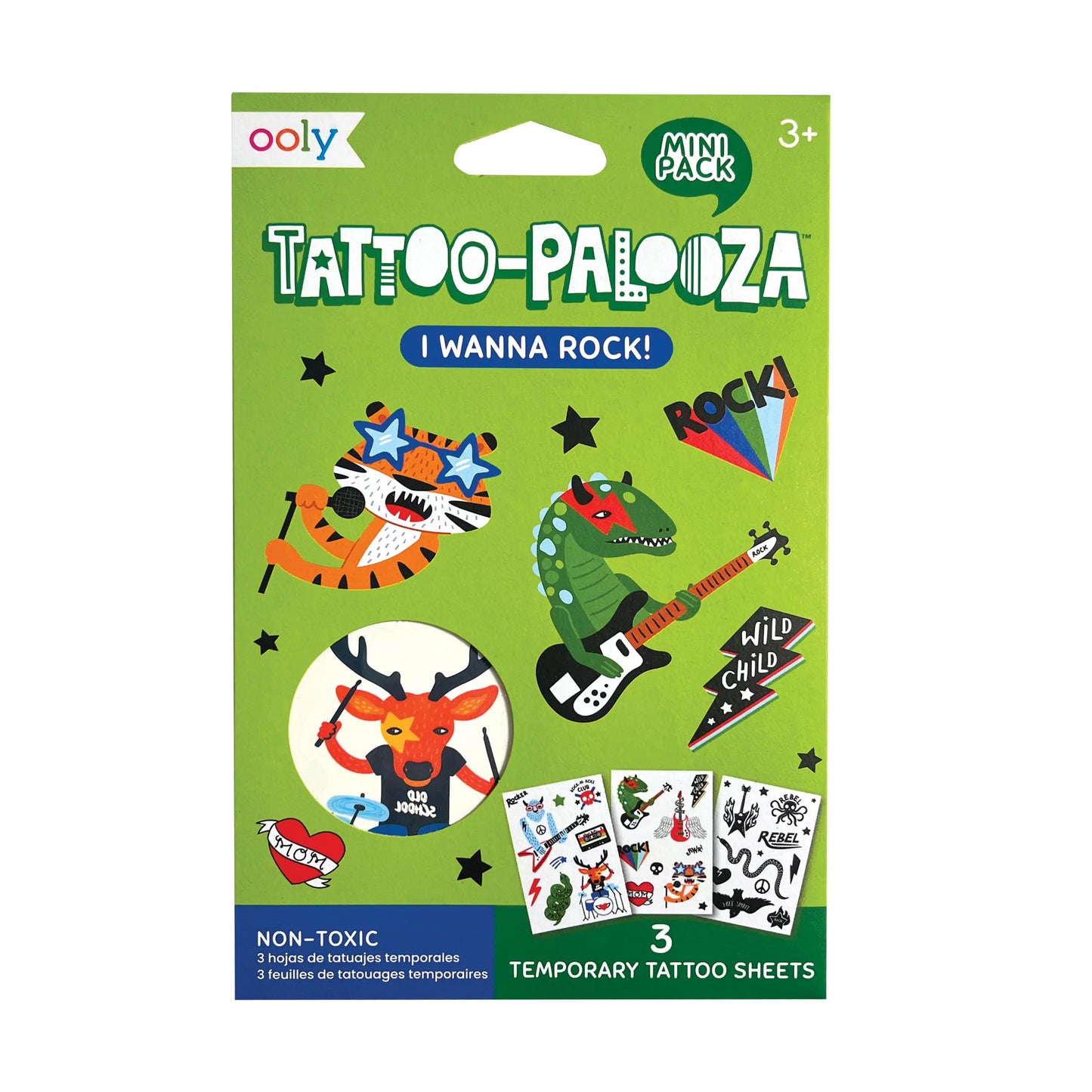 Ooly – Mini Temporary Tattoos – I Wanna Rock OOLY