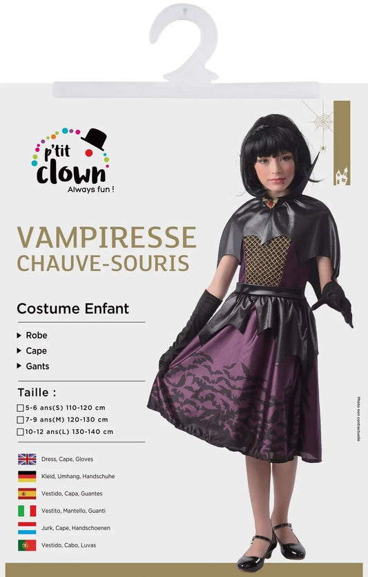 P'tit Clown - Bat Vampire Costume - Child - 7/9 Years P'tit Clown