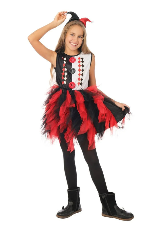 P'tit Clown - Harlequin Ruffle Costume Child 10/12 Years P'tit Clown