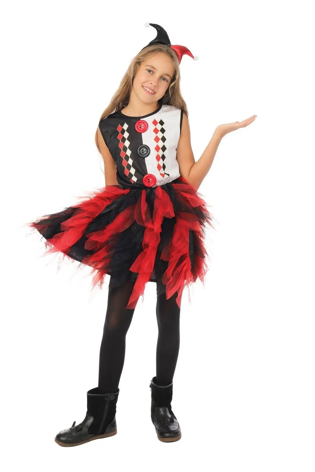 P'tit Clown - Harlequin Ruffle Costume Child 10/12 Years P'tit Clown