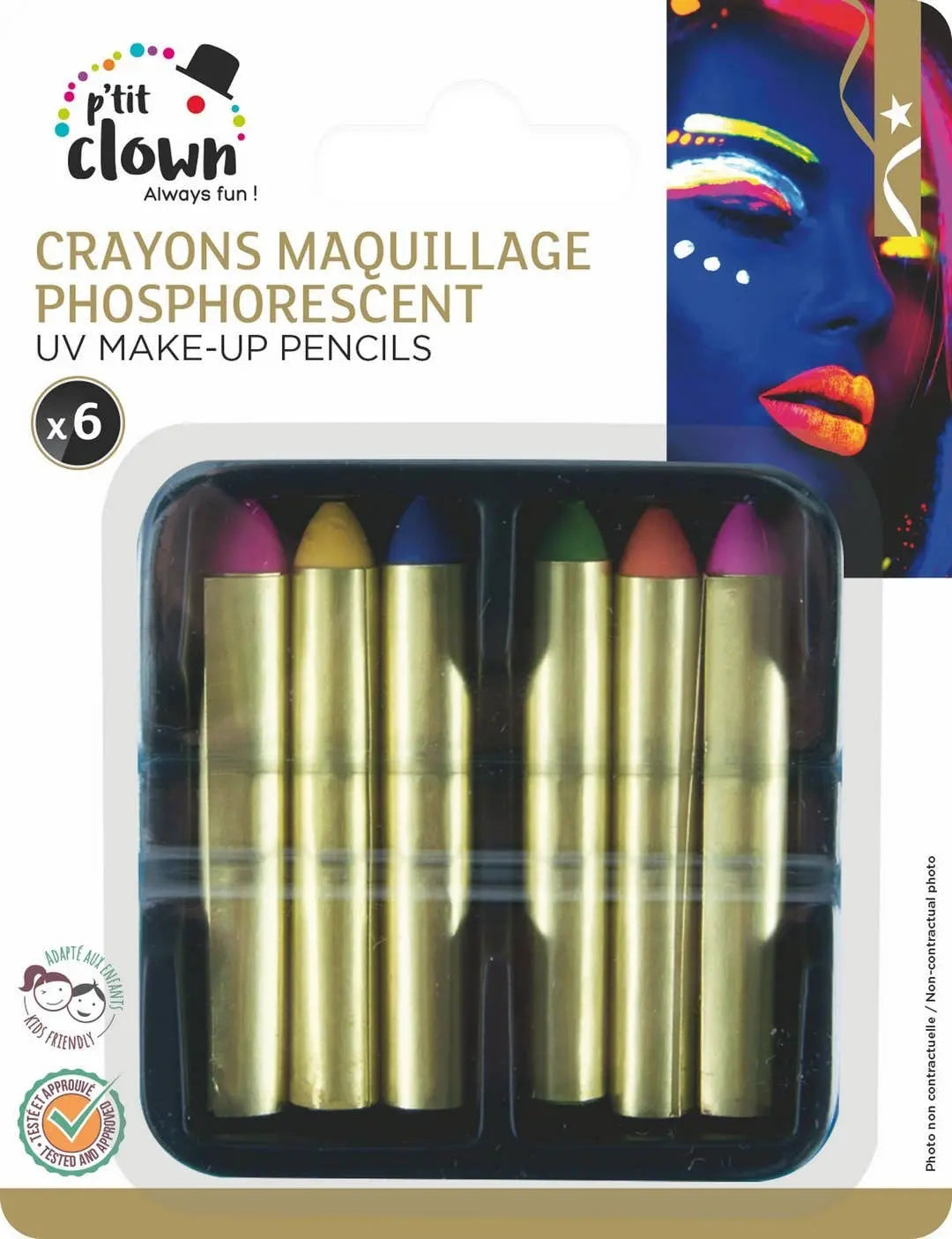 P'tit Clown - Makeup Crayon - UV - Set of 6 P'tit Clown