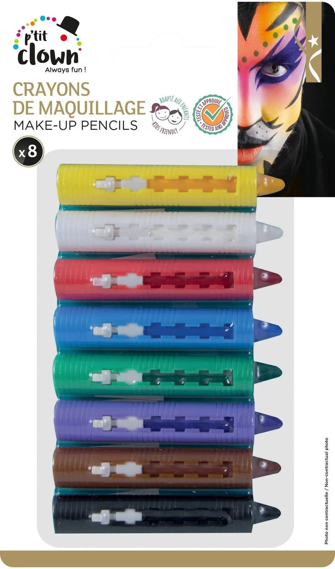 P'tit Clown - Makeup Crayons - Set of 8 P'tit Clown