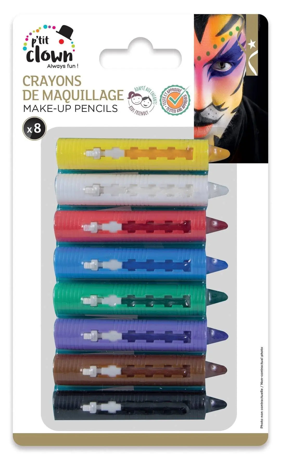 P'tit Clown - Makeup Crayons - Set of 8 P'tit Clown