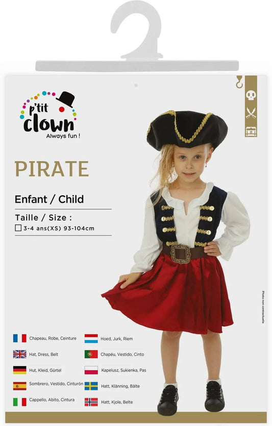 P'tit Clown - Pirate Costume - Blue - Girl Child - 3/4 Years P'tit Clown