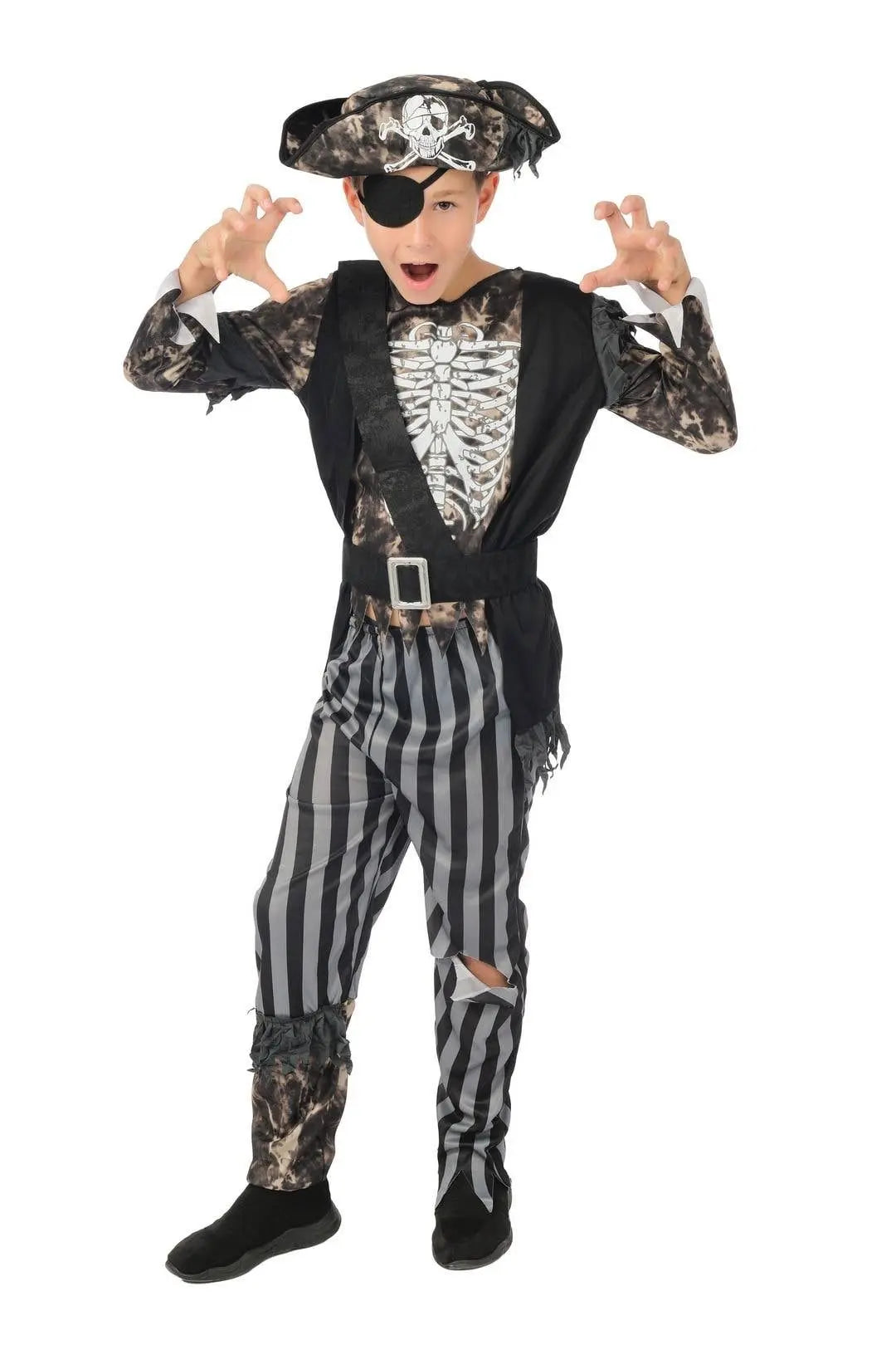 P'tit Clown - Skeleton Pirate Costume - Child - 10/12 Years P'tit Clown