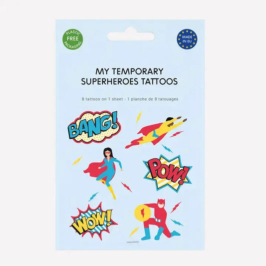 Pack of 8 Superhero Tattoos My Little Day