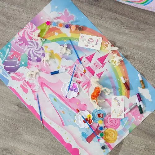 Paint Your Own Unicorn Painting Kit with Creative Colourful Glitters, Stickers Twiddlers