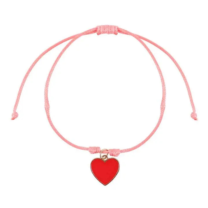 Pair of Besties Enamel Heart Charm Friendship Bracelets Something Different Wholesale