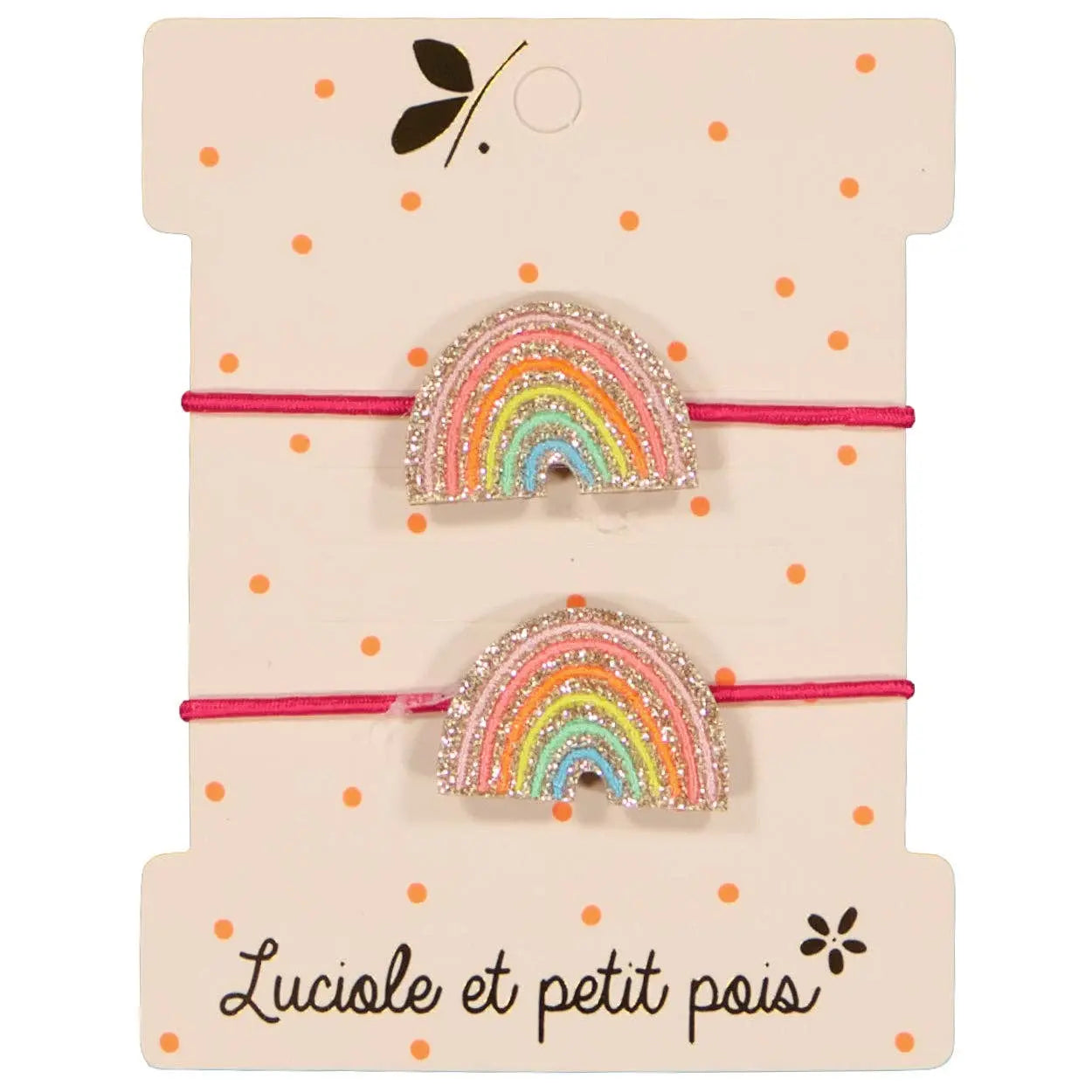 Paire de mini élastiques multicolores Luciole et Petit Pois