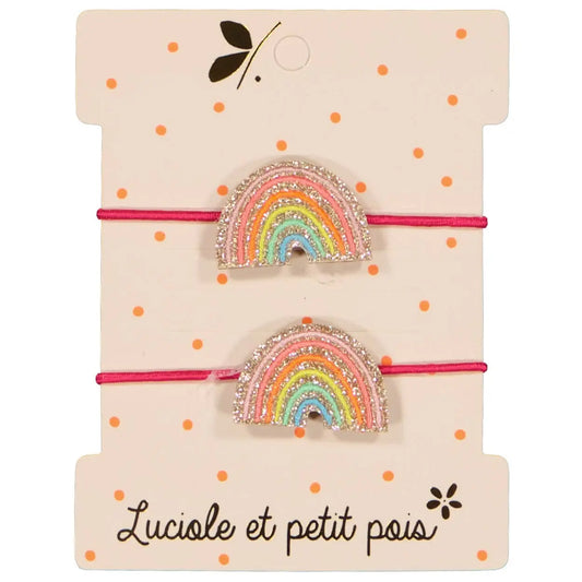 Paire de mini élastiques multicolores Luciole et Petit Pois