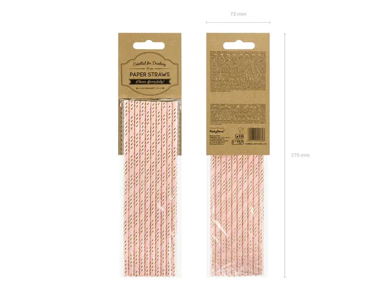 Paper Straws, light pink 19.5cm Partydeco