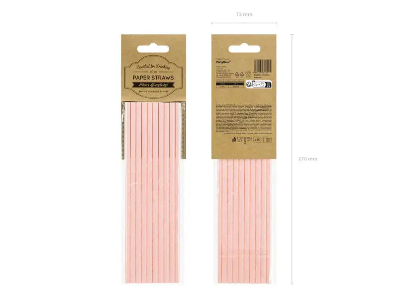 Paper Straws, light pink , 19.5cm Partydeco