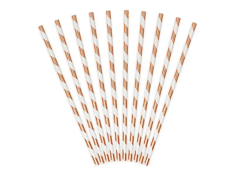 Paper Straws, light rose gold, 19.5cm Partydeco