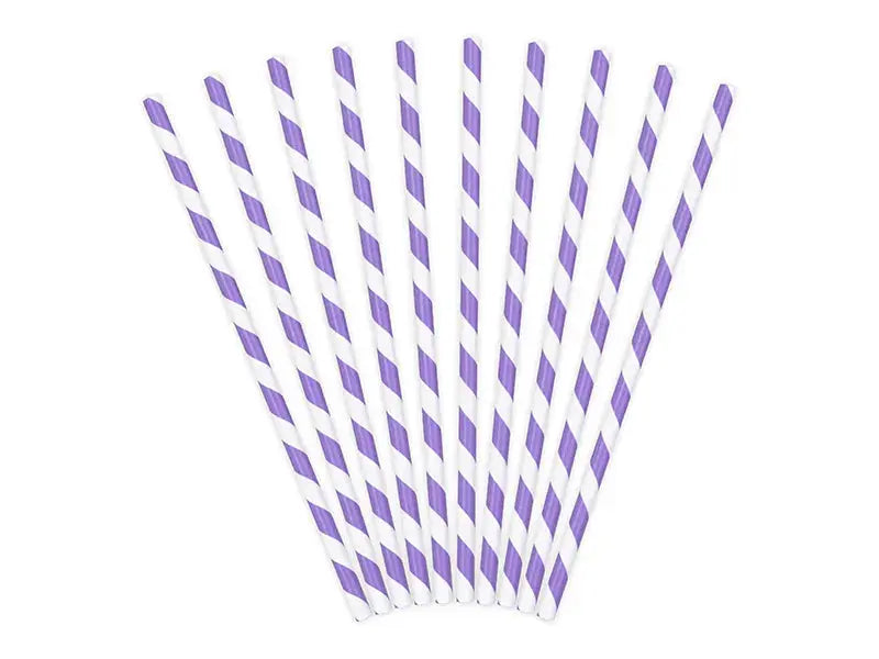Paper Straws, lilac, 19.5cm Partydeco