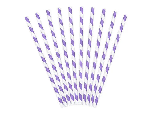 Paper Straws, lilac, 19.5cm Partydeco