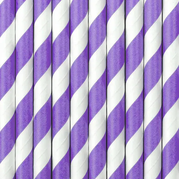 Paper Straws, lilac, 19.5cm Partydeco
