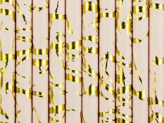 Paper Straws, powder pink, 19.5cm Partydeco
