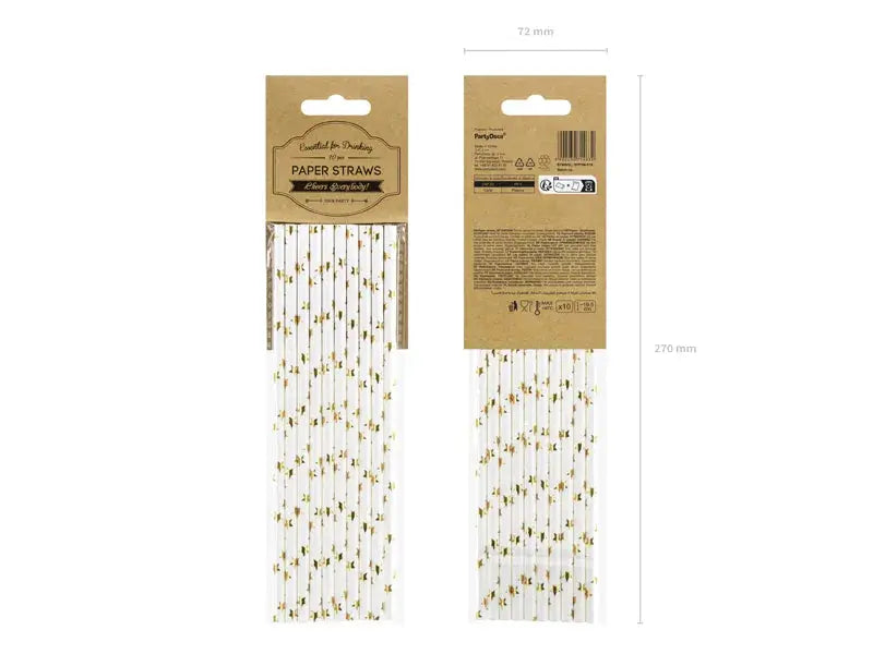 Paper Straws, stars gold, 19.5cm Partydeco