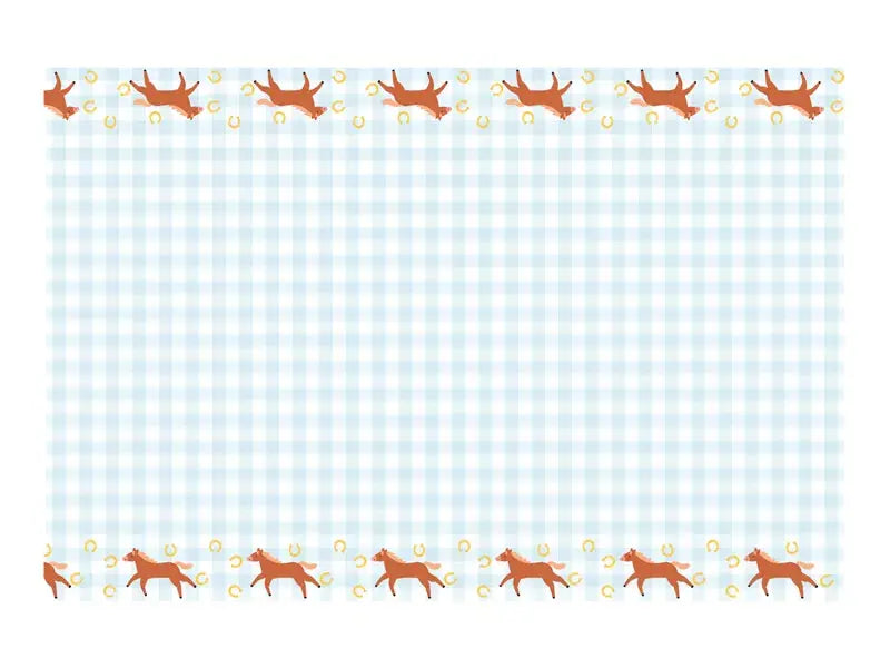 Paper Tablecloth Checkered with Horses, mix, 180x120 cm Partydeco