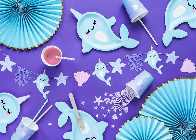 Paper cups Narwhal Partydeco