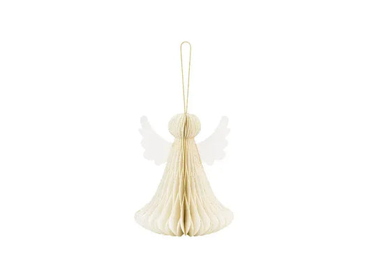 Paper decoration honeycomb Angel, ivory, 15 cm Partydeco