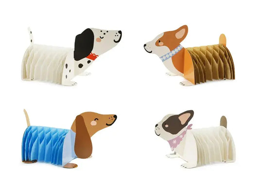 Paper decorations honeycomb Dogs, mix Partydeco