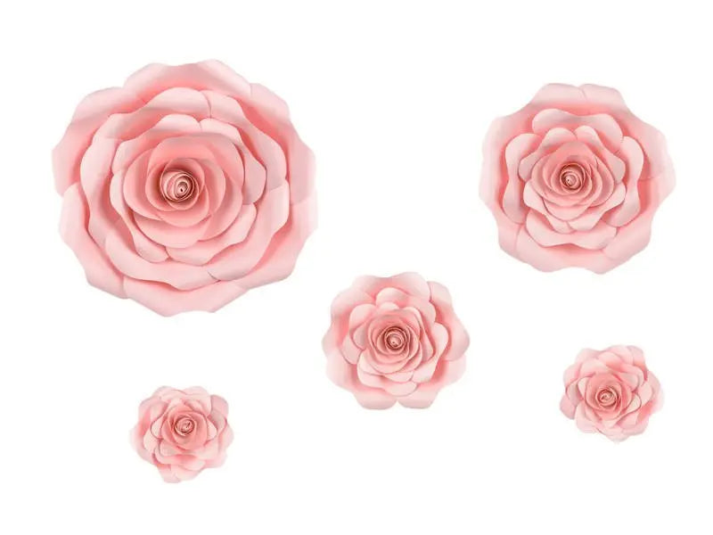 Paper flowers, pink mix, 5 pcs. Partydeco