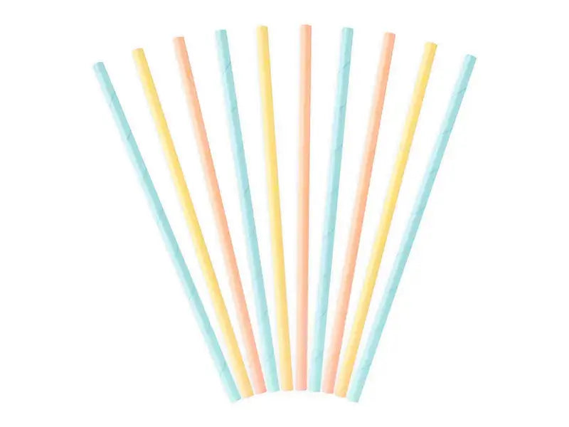 Paper straws Summer time, 19,5cm Partydeco