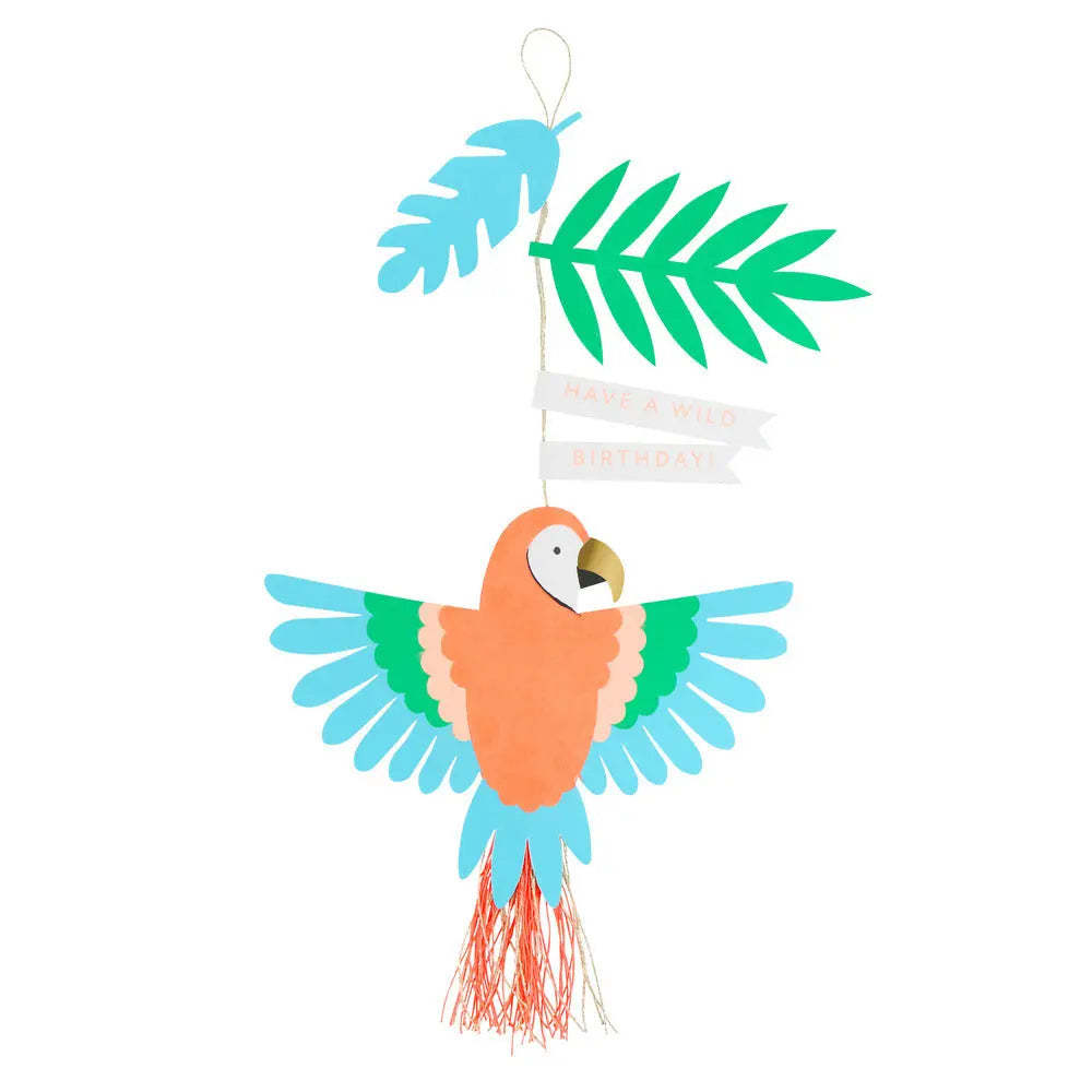 Parrot decoration birthday card Meri Meri