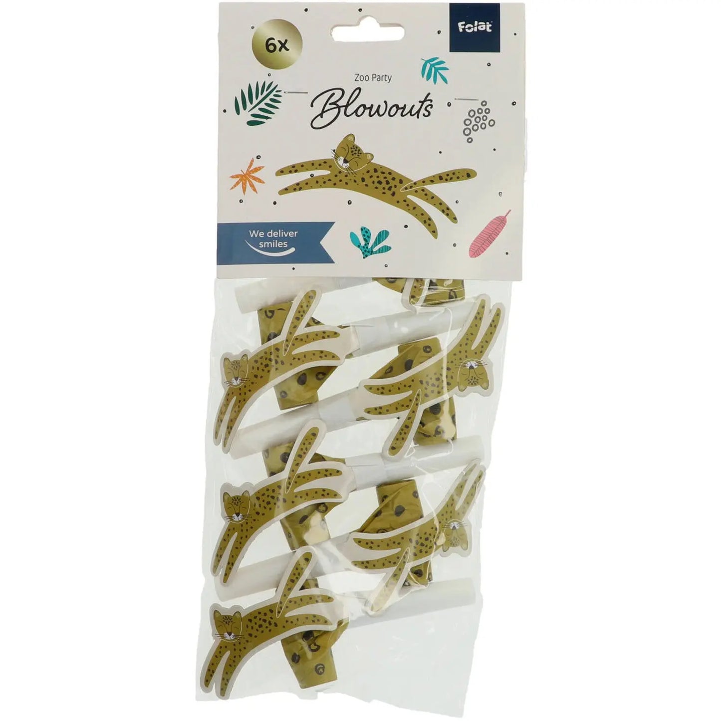 Party Blowers Zoo Party 24cm - 6 pieces Folat