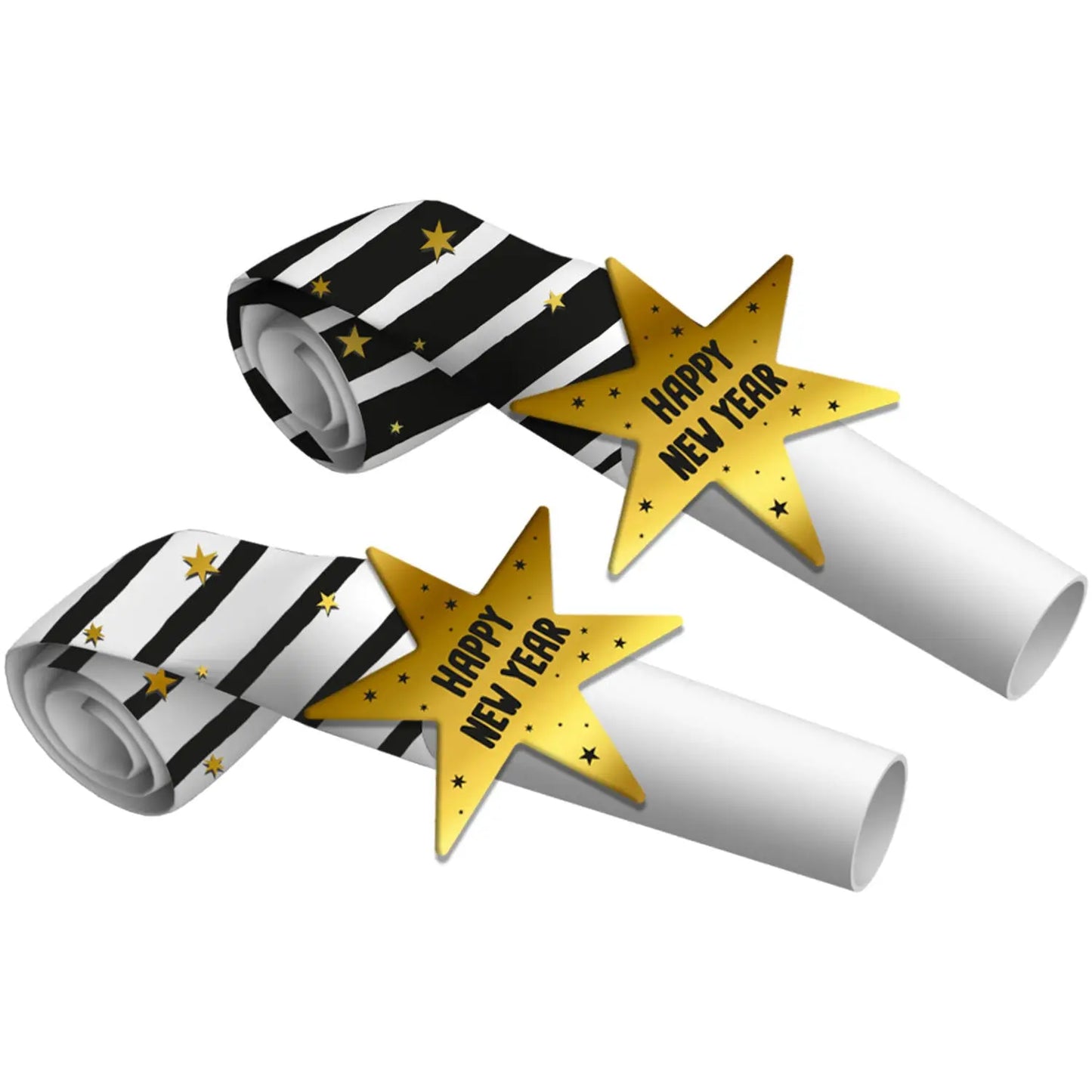 Party Horns - BlackGold HNY - 6 pieces Folat