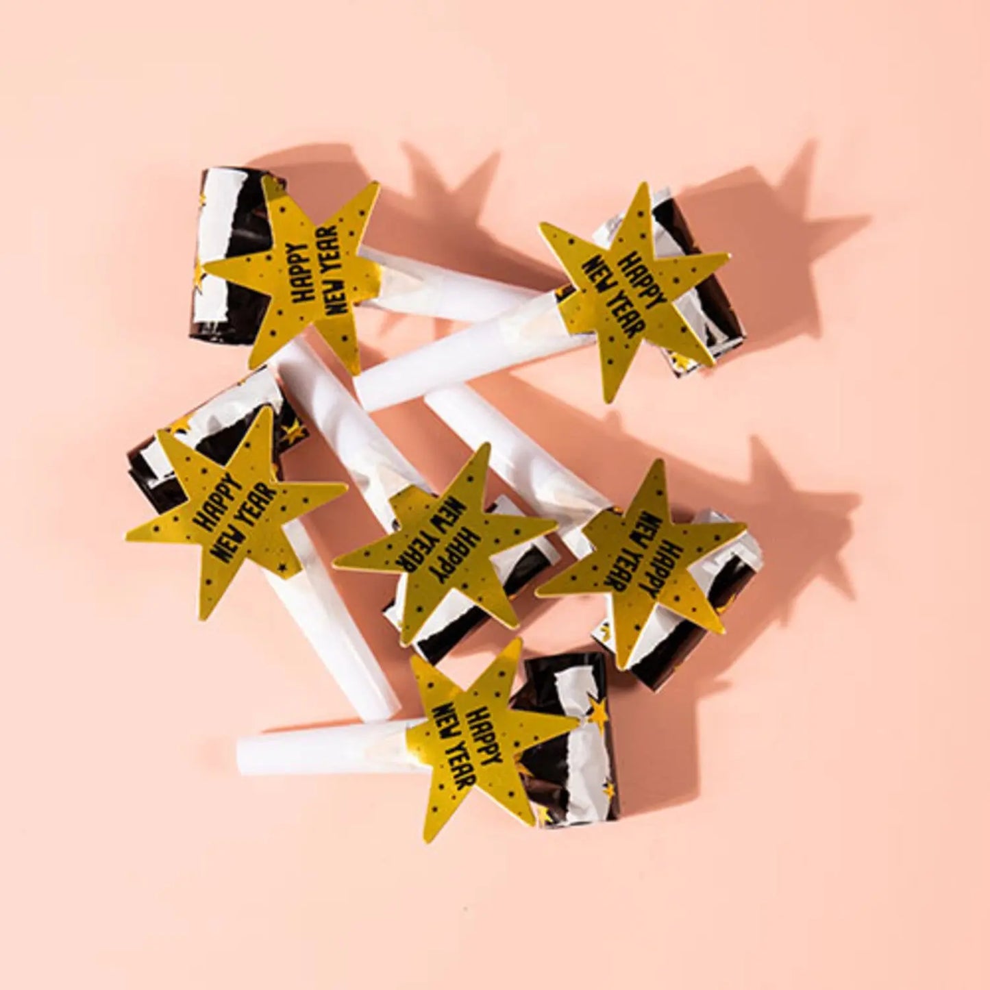 Party Horns - BlackGold HNY - 6 pieces Folat