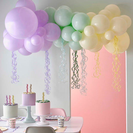 Pastel Balloon Arch Kit with Pastel Tassels Ginger Ray