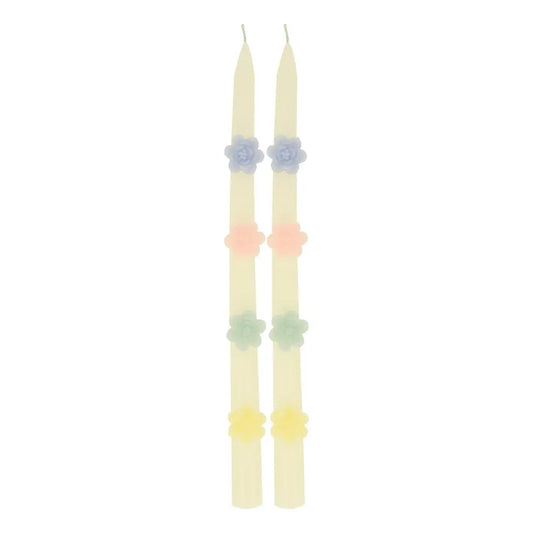 Pastel Flower Taper Candles (x 2) Meri Meri