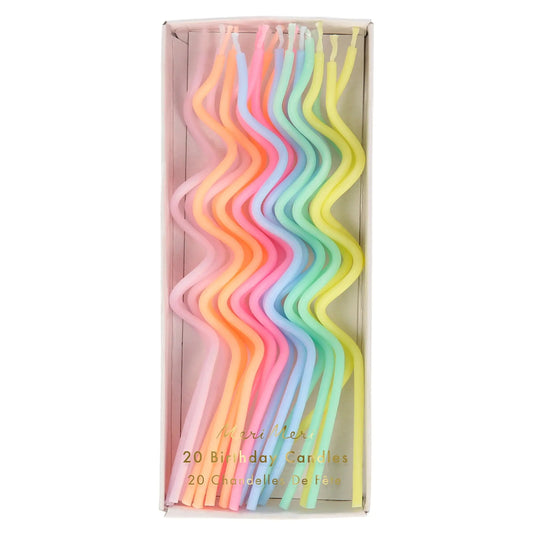 Pastel Swirly Candles (x 20) Meri Meri