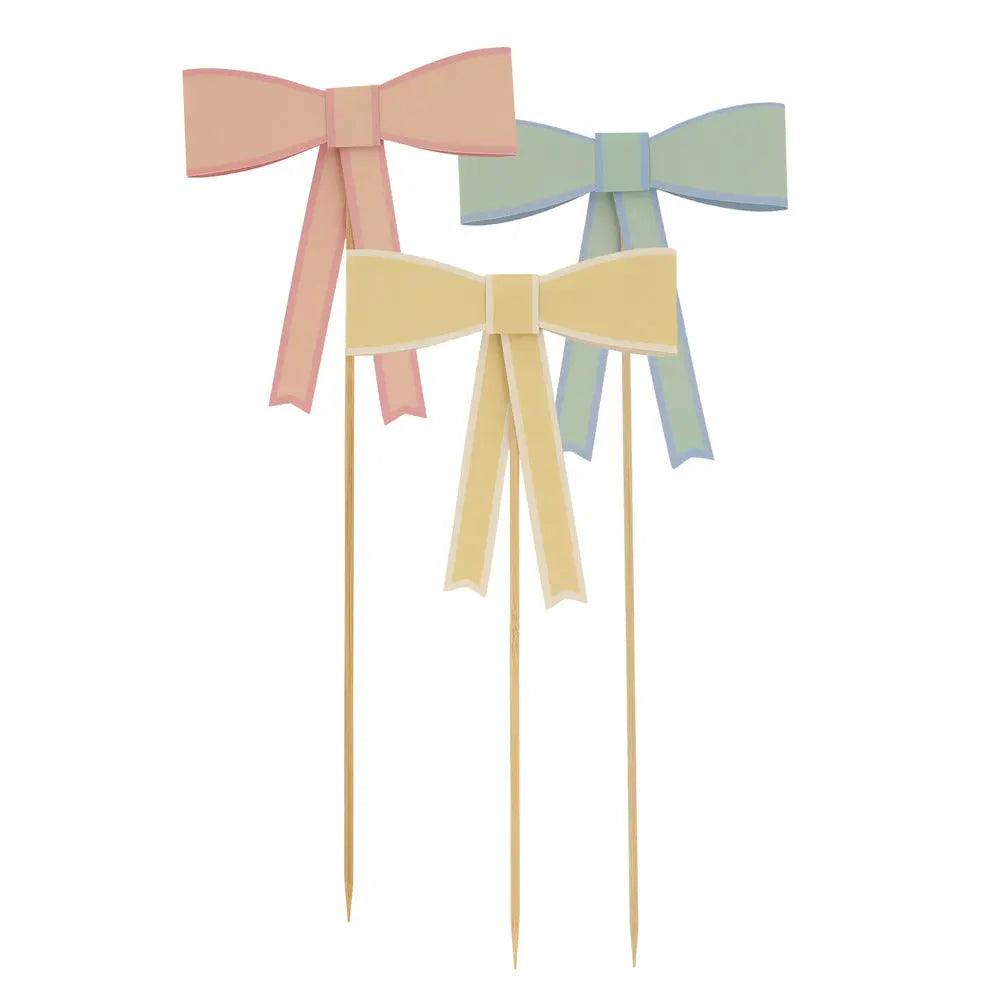 Pastel bow cake toppers Meri Meri