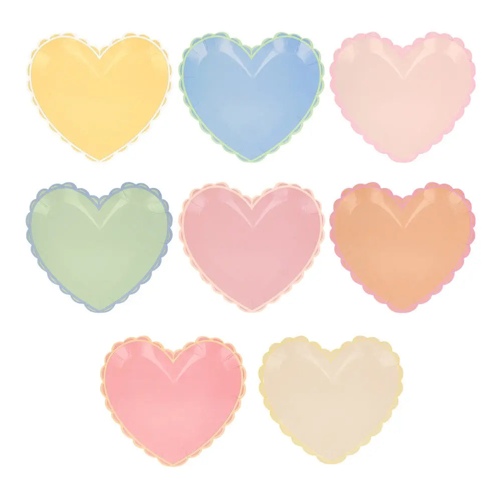 Pastel heart plates S Meri Meri