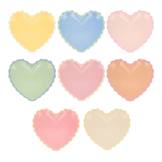 Pastel heart plates S Meri Meri