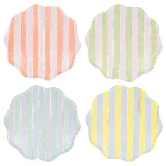 Pastel stripe dinner plates Meri Meri