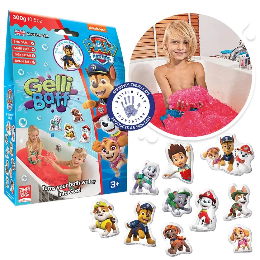 Paw Patrol Gelli Baff Kids Sensory Bath Toy + Bath Sticker Zimpli Kids