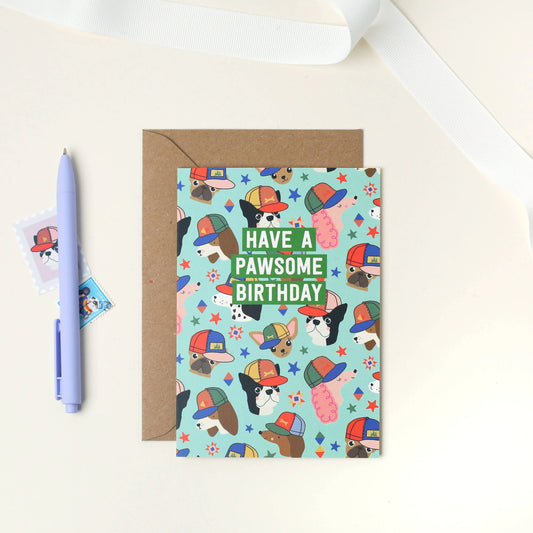 Pawsome Birthday Card | Dog Birthday Card for Kids Mifkins